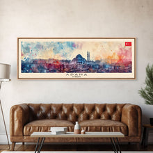 Carregar imagem no visualizador da galeria, Adana Turkey  Travel Art, City Art, Framed Canvas Print or Metal Wall Art, Europe Travel Poster, Panoramic Wall Art, Extra Wide Wall Art
