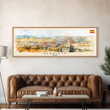 Carregar imagem no visualizador da galeria, Albacete Spain Travel Print Wall Art, Panoramic City Art, Travel Art, Wall Decor, Vacation Gift, Framed Canvas Print Or Metal Art
