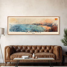Carregar imagem no visualizador da galeria, Badalona Spain Travel Print Wall Art, Panoramic City Art, Travel Art, Wall Decor, Vacation Gift, Framed Canvas Print Or Metal Art
