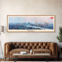 Carregar imagem no visualizador da galeria, Basel Switzerland Travel Art, City Art, Framed Canvas Print or Metal Wall Art, Europe Travel Poster, Panoramic Wall Art, Extra Wide Wall Art
