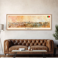 Load image into Gallery viewer, Braga Portugal Travel Art, City Art, Framed Canvas Print or Metal Wall Art, Europe Travel Poster, Panoramic Wall Art, Extra Wide Wall Art
