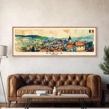 Load image into Gallery viewer, Braila Romania Travel Art, City Art, Framed Canvas Print or Metal Wall Art, Europe Travel Poster, Panoramic Wall Art, Extra Wide Wall Art
