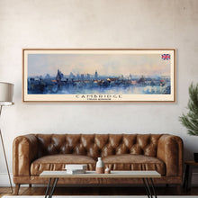 Carregar imagem no visualizador da galeria, Cambridge United Kingdom Travel Print Wall Art, Panoramic City Art, Travel Art, Wall Decor, Vacation Gift, Framed Canvas Print Or Metal Art

