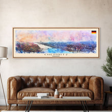 Cargar imagen en el visor de la galería, Chemnitz Germany Wall Art, Panoramic Travel Poster, Panoramic Framed Canvas Print, City Wall Art, Wall Hanging Home Decor, Travel Art

