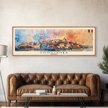 Cargar imagen en el visor de la galería, Constana Romania Wall Art, Panoramic Travel Poster, Panoramic Framed Canvas Print, City Wall Art, Wall Hanging Home Decor, Travel Art
