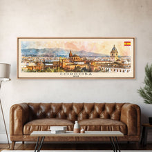 Load image into Gallery viewer, Cordoba Spain Travel Art, City Art, Framed Canvas Print or Metal Wall Art, Europe Travel Poster, Panoramic Wall Art, Extra Wide Wall Art
