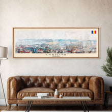Load image into Gallery viewer, Craiova Romania Travel Print Wall Art, Panoramic City Art, Travel Art, Wall Decor, Vacation Gift, Framed Canvas Print Or Metal Art
