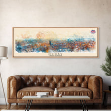 Load image into Gallery viewer, Derby United Kingdom Travel Print Wall Art, Panoramic City Art, Travel Art, Wall Decor, Vacation Gift, Framed Canvas Print Or Metal Art
