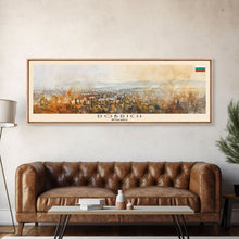 Load image into Gallery viewer, Dobrich Bulgaria Travel Art, City Art, Framed Canvas Print or Metal Wall Art, Europe Travel Poster, Panoramic Wall Art, Extra Wide Wall Art
