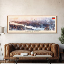 Load image into Gallery viewer, Duisburg Germany  Wall Art, Panoramic Travel Poster, Panoramic Framed Canvas Print, City Wall Art, Wall Hanging Home Decor, Travel Art
