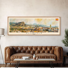 Load image into Gallery viewer, Elche Spain Travel Art, City Art, Framed Canvas Print or Metal Wall Art, Europe Travel Poster, Panoramic Wall Art, Extra Wide Wall Art
