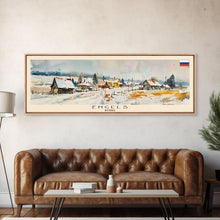 Load image into Gallery viewer, Engels Russia Panoramic Travel Poster, Framed Canvas Print or Metal Wall Art, Travel Art, Home Decor, Panoramic Painting, Midcentury Art
