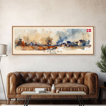 Load image into Gallery viewer, Esbjerg Denmark Travel Art, City Art, Framed Canvas Print or Metal Wall Art, Europe Travel Poster, Panoramic Wall Art, Extra Wide Wall Art
