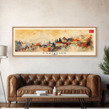 Load image into Gallery viewer, Eskisehir Turkey Panoramic Travel Poster, Framed Canvas Print or Metal Wall Art, Travel Art, Home Decor, Panoramic Painting, Midcentury Art
