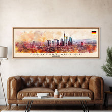 Carregar imagem no visualizador da galeria, Frankfurt Germany Travel Print Wall Art, Panoramic City Art, Travel Art, Wall Decor, Vacation Gift, Framed Canvas Print Or Metal Art
