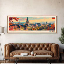 Cargar imagen en el visor de la galería, Chemnitz Germany Wall Art, Panoramic Travel Poster, Panoramic Framed Canvas Print, City Wall Art, Wall Hanging Home Decor, Travel Art
