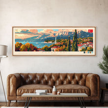 Carregar imagem no visualizador da galeria, Adapazar Turkey Panoramic Travel Poster, Framed Canvas Print or Metal Wall Art, Travel Art, Home Decor, Panoramic Painting, Midcentury Art
