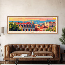 Carregar imagem no visualizador da galeria, Alcorcón Spain Panoramic Travel Poster, Framed Canvas Print or Metal Wall Art, Travel Art, Home Decor, Panoramic Painting, Midcentury Art
