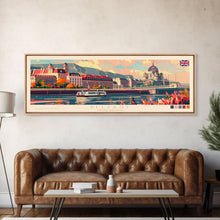 Load image into Gallery viewer, Belfast United Kingdom Travel Print Wall Art, Panoramic City Art, Travel Art, Wall Decor, Vacation Gift, Framed Canvas Print Or Metal Art
