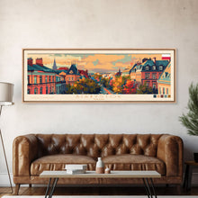 Cargar imagen en el visor de la galería, Bialystok Poland Panoramic Travel Poster, Framed Canvas Print or Metal Wall Art, Travel Art, Home Decor, Panoramic Painting, Midcentury Art

