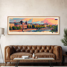 Load image into Gallery viewer, Blagoveshchensk Russia Travel Art, City Art, Framed Canvas Print or Metal Wall Art, Europe Travel Poster, Panoramic Wall Art, Extra Wide Wall Art
