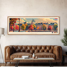 Load image into Gallery viewer, Breda Netherlands Panoramic Travel Poster, Framed Canvas Print or Metal Wall Art, Travel Art, Home Decor, Panoramic Painting, Midcentury Art
