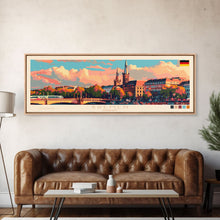Carregar imagem no visualizador da galeria, Bremen Germany Wall Art, Panoramic Travel Poster, Panoramic Framed Canvas Print, City Wall Art, Wall Hanging Home Decor, Travel Art
