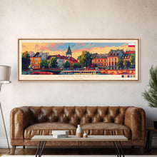 Carregar imagem no visualizador da galeria, Bydgoszcz Poland Travel Art, City Art, Framed Canvas Print or Metal Wall Art, Europe Travel Poster, Panoramic Wall Art, Extra Wide Wall Art
