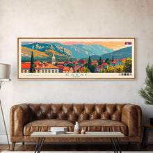 Carregar imagem no visualizador da galeria, Čačak Serbia Wall Art, Panoramic Travel Poster, Panoramic Framed Canvas Print, City Wall Art, Wall Hanging Home Decor, Travel Art
