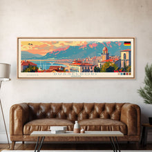 Load image into Gallery viewer, Dusseldorf Germany Travel Art, City Art, Framed Canvas Print or Metal Wall Art, Europe Travel Poster, Panoramic Wall Art, Extra Wide Wall Art
