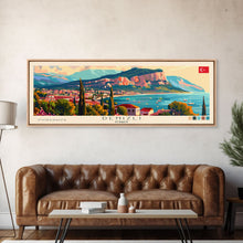 Load image into Gallery viewer, Denizli Turkey Wall Art, Panoramic Travel Poster, Panoramic Framed Canvas Print, City Wall Art, Wall Hanging Home Decor, Travel Art
