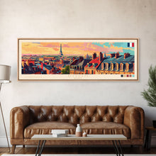 Load image into Gallery viewer, Dijon France Travel Art, City Art, Framed Canvas Print or Metal Wall Art, Europe Travel Poster, Panoramic Wall Art, Extra Wide Wall Art
