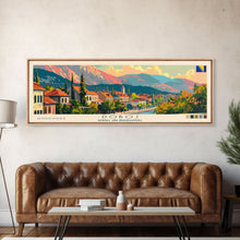 Load image into Gallery viewer, Doboj Bosnia Travel Print Wall Art, Panoramic City Art, Travel Art, Wall Decor, Vacation Gift, Framed Canvas Print Or Metal Art
