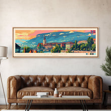 Load image into Gallery viewer, Drammen Norway Travel Print Wall Art, Panoramic City Art, Travel Art, Wall Decor, Vacation Gift, Framed Canvas Print Or Metal Art

