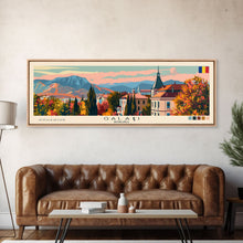 Cargar imagen en el visor de la galería, Galati Romania Travel Art, City Art, Framed Canvas Print or Metal Wall Art, Europe Travel Poster, Panoramic Wall Art, Extra Wide Wall Art

