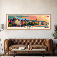 Load image into Gallery viewer, Gdansk Poland Travel Print Wall Art, Panoramic City Art, Travel Art, Wall Decor, Vacation Gift, Framed Canvas Print Or Metal Art
