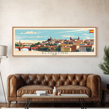 Carregar imagem no visualizador da galeria, Alcorcón Spain Panoramic Travel Poster, Framed Canvas Print or Metal Wall Art, Travel Art, Home Decor, Panoramic Painting, Midcentury Art
