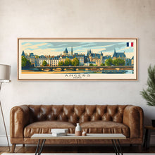 Carregar imagem no visualizador da galeria, Angers France Wall Art, Panoramic Travel Poster, Panoramic Framed Canvas Print, City Wall Art, Wall Hanging Home Decor, Travel Art
