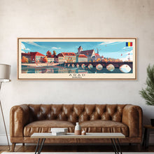 Carregar imagem no visualizador da galeria, Arad Romania Travel Art, City Art, Framed Canvas Print or Metal Wall Art, Europe Travel Poster, Panoramic Wall Art, Extra Wide Wall Art
