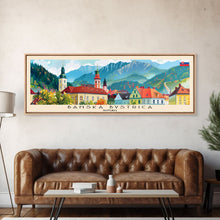 Load image into Gallery viewer, Banska Bystrica Wall Art, Panoramic Travel Poster, Panoramic Framed Canvas Print, City Wall Art, Wall Hanging Home Decor, Travel Art
