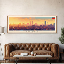 Load image into Gallery viewer, Bochum Germany Panoramic Travel Poster, Framed Canvas Print or Metal Wall Art, Travel Art, Home Decor, Panoramic Painting, Midcentury Art
