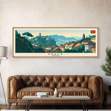 Load image into Gallery viewer, Braga Portugal Travel Art, City Art, Framed Canvas Print or Metal Wall Art, Europe Travel Poster, Panoramic Wall Art, Extra Wide Wall Art
