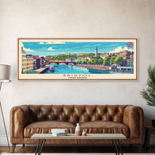 Carregar imagem no visualizador da galeria, Bristol United Kingdom Panoramic Travel Poster, Framed Canvas Print or Metal Wall Art, Travel Art, Home Decor, Panoramic Painting, Midcentury Art
