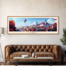 Load image into Gallery viewer, Bytom Poland Panoramic Travel Poster, Framed Canvas Print or Metal Wall Art, Travel Art, Home Decor, Panoramic Painting, Midcentury Art

