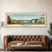 Carregar imagem no visualizador da galeria, Cambridge United Kingdom Travel Print Wall Art, Panoramic City Art, Travel Art, Wall Decor, Vacation Gift, Framed Canvas Print Or Metal Art

