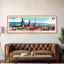 Load image into Gallery viewer, Cluj Napoca Romania Travel Print Wall Art, Panoramic City Art, Travel Art, Wall Decor, Vacation Gift, Framed Canvas Print Or Metal Art
