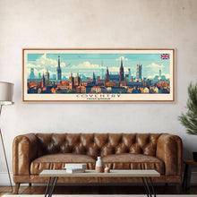 Load image into Gallery viewer, Coventry United Kingdom Wall Art, Panoramic Travel Poster, Panoramic Framed Canvas Print, City Wall Art, Wall Hanging Home Decor, Travel Art
