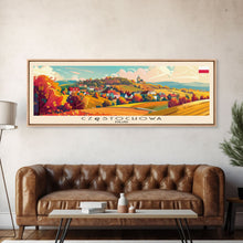 Load image into Gallery viewer, Czestochowa Poland Travel Art, City Art, Framed Canvas Print or Metal Wall Art, Europe Travel Poster, Panoramic Wall Art, Extra Wide Wall Art
