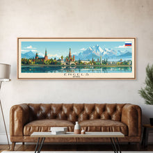 Load image into Gallery viewer, Engels Russia Panoramic Travel Poster, Framed Canvas Print or Metal Wall Art, Travel Art, Home Decor, Panoramic Painting, Midcentury Art
