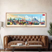 Load image into Gallery viewer, Eskisehir Turkey Panoramic Travel Poster, Framed Canvas Print or Metal Wall Art, Travel Art, Home Decor, Panoramic Painting, Midcentury Art

